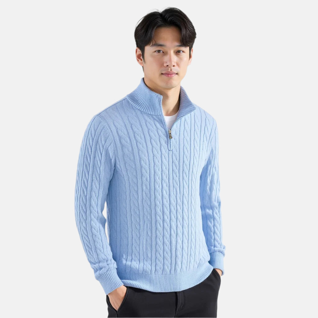 Jordan | Cable Knit Sweater with Zipper