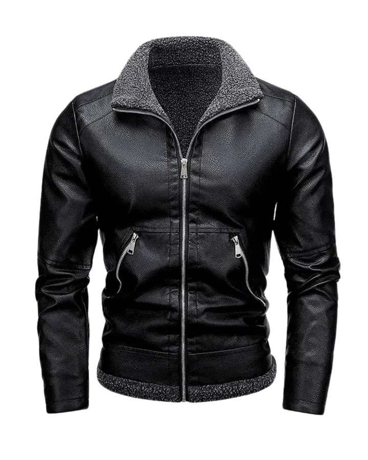 Elegant Fleece Leather Jacket